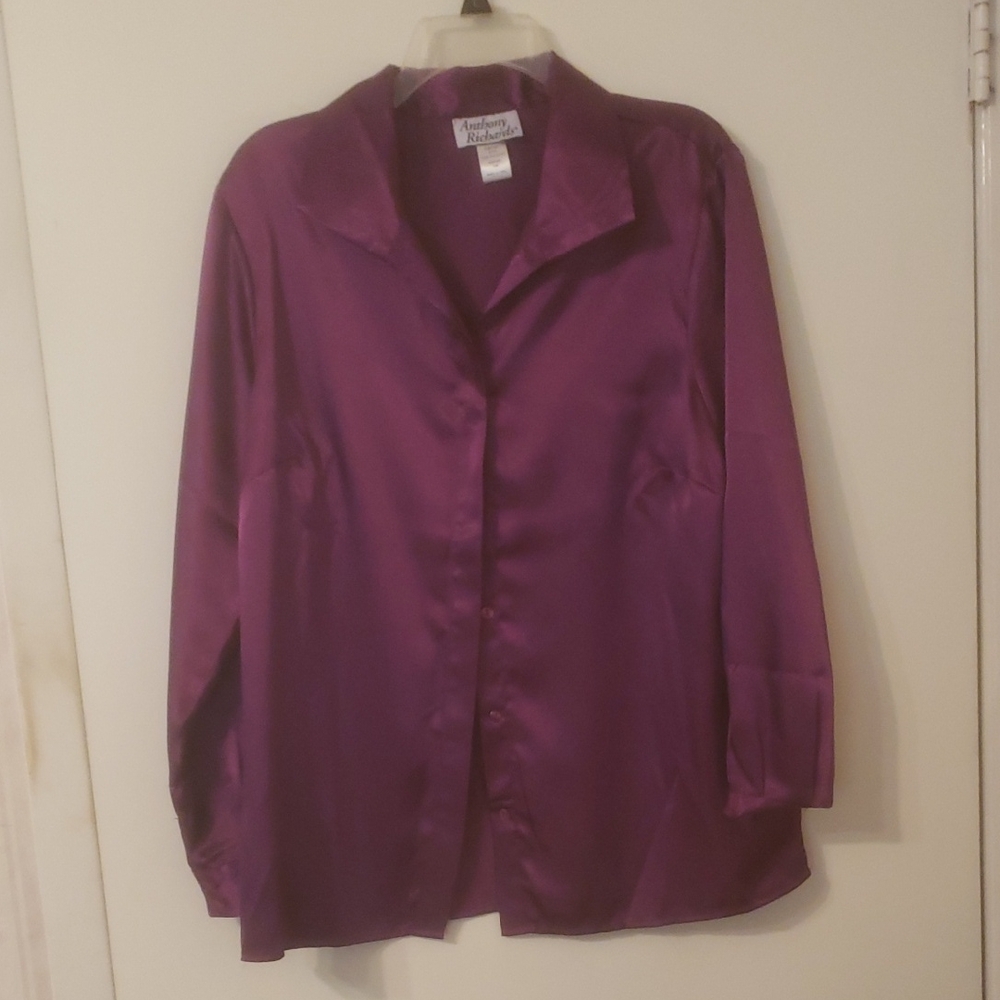 Anthony Richards Classic Button-Down Shirt, 100% Polyester, Long Sleeves, L